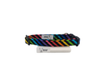 Rainbow Stripe on Black Dog Collar