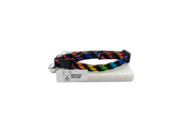 Rainbow Stripe on Black Breakaway Cat Collar