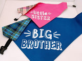 Big Brother Little Sister Tartan and Pink Mint Bandana