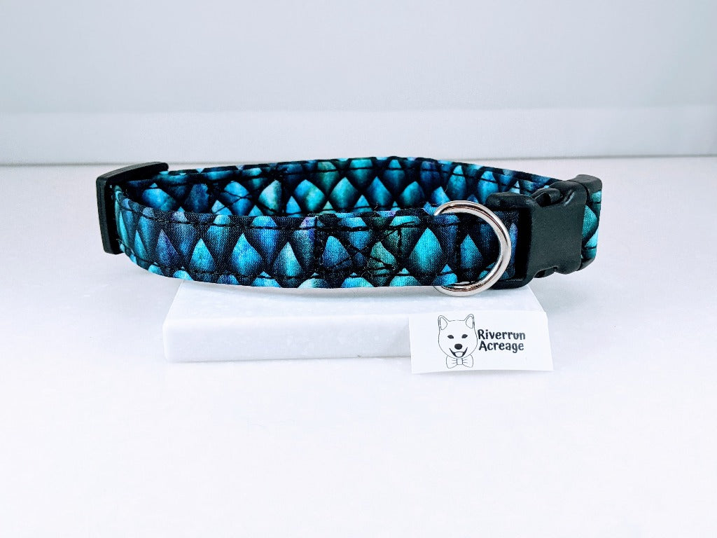Blue Dragon Scales Dog Collar