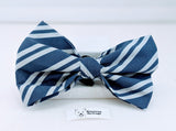 Navy and Silver Dog Bow