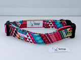 Quilted  Fuchsia Dog Collar