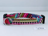 Quilted Fuchsia Dog Collar
