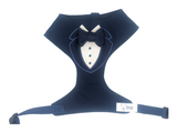 Navy Tux With Navy Satin Lapels Tuxedo Dog Harness