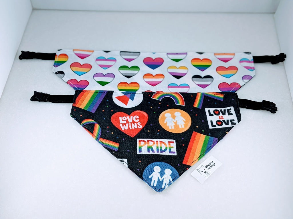 Pieces of Flair and Pride Hearts Reversible Bandana