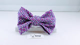 Purple Diamonds Dog Bow