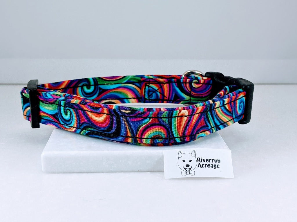 Rainbow Swirl Dog Collar