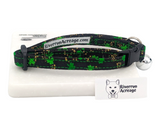 Shamrocks on Black Breakaway Cat Collar