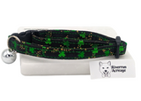 Shamrocks on Black Breakaway Cat collar