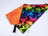 Skulls and Orange Swirls Reversible Bandana